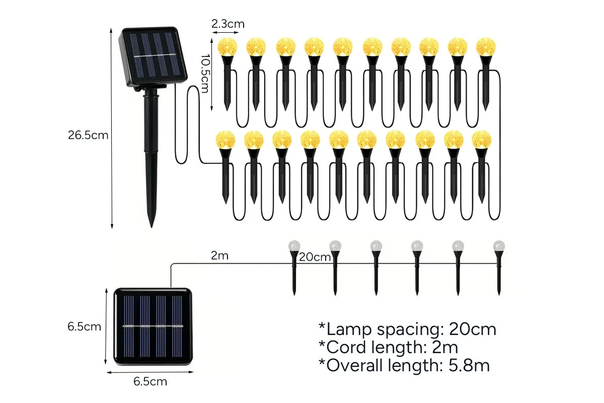 20-Piece Solar Garden Light Set with 8 Flash Modes for Outdoor Ambience - Image 7
