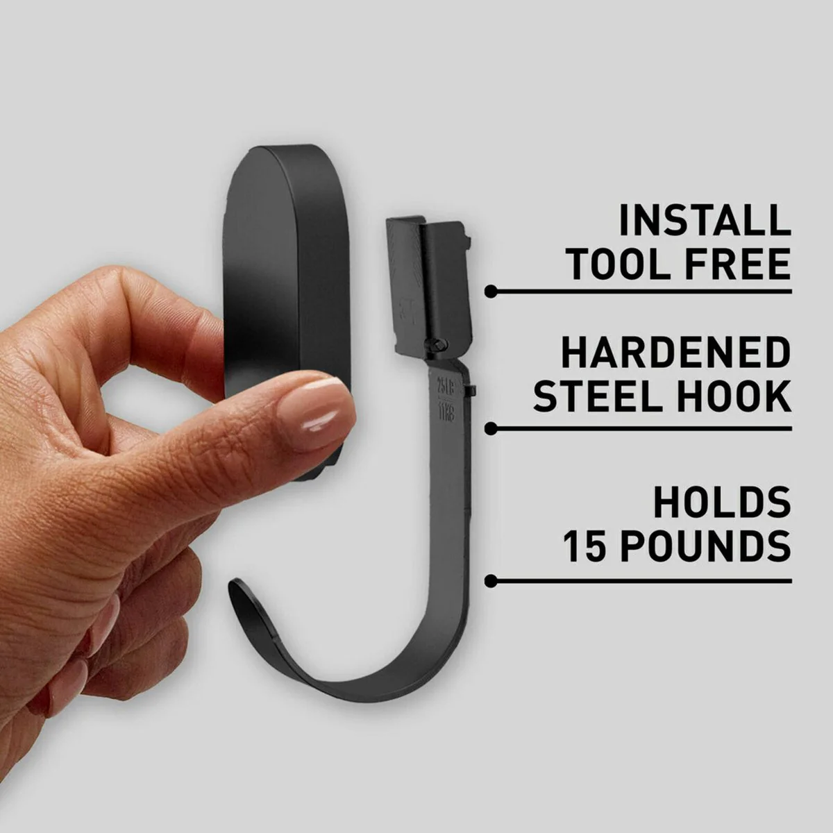 3M Black Claw Plasterboard Wall Hook - 11kg - 3m - Easy Installation - Black - Image 3