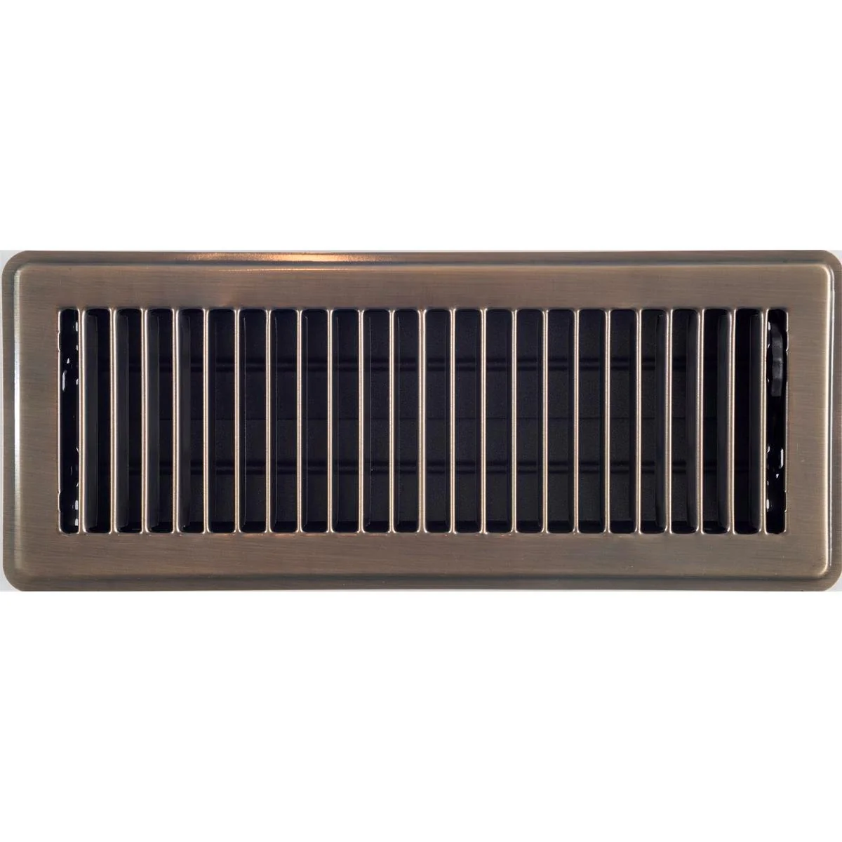 Accord Louvered Floor Register - 10 x 30cm - Electroplated Steel - Antique Brass