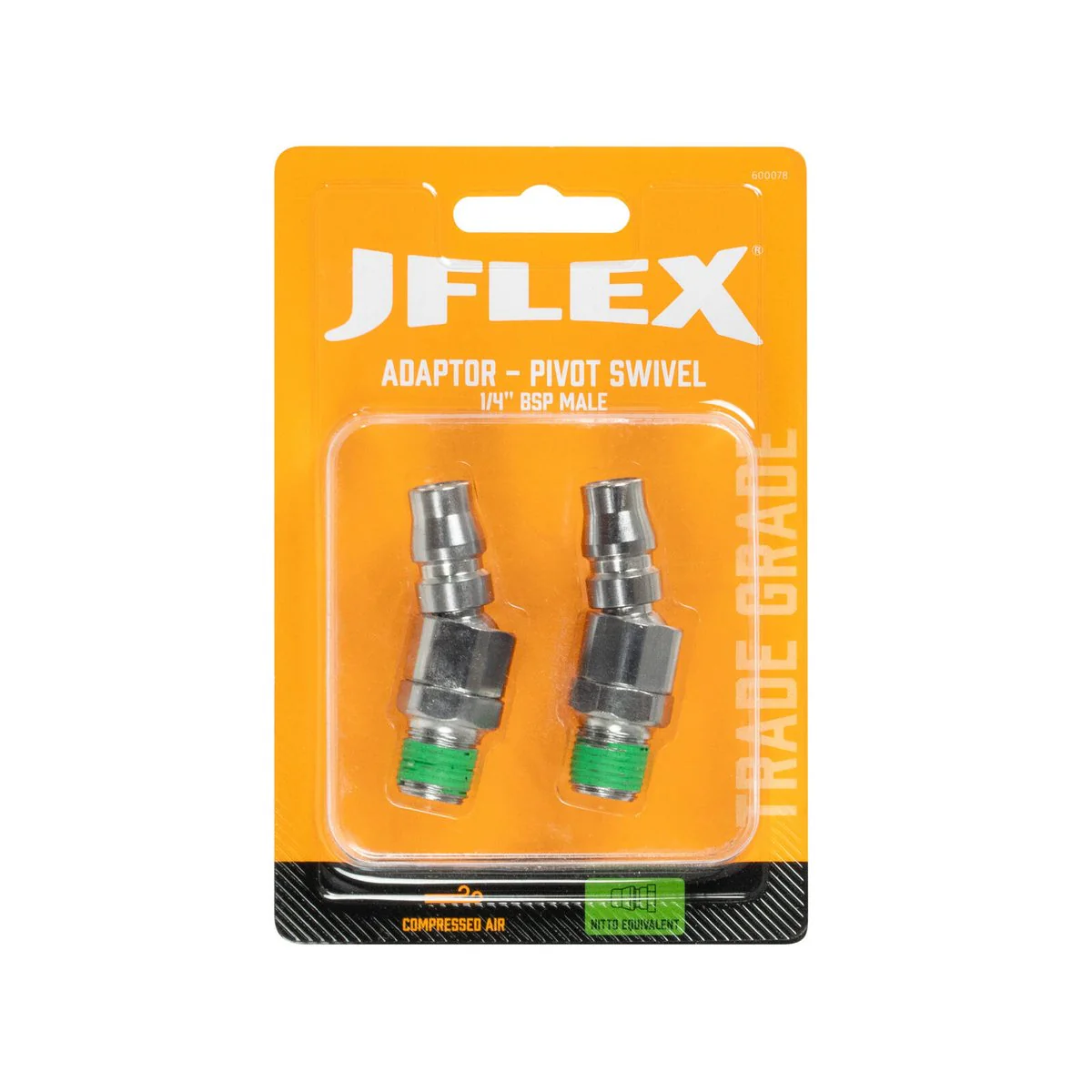 Adaptor Swivel 1/4" BSP Male Nitto Equivalent - 2 Pack - Steel - Leak-Free Connections - Image 2