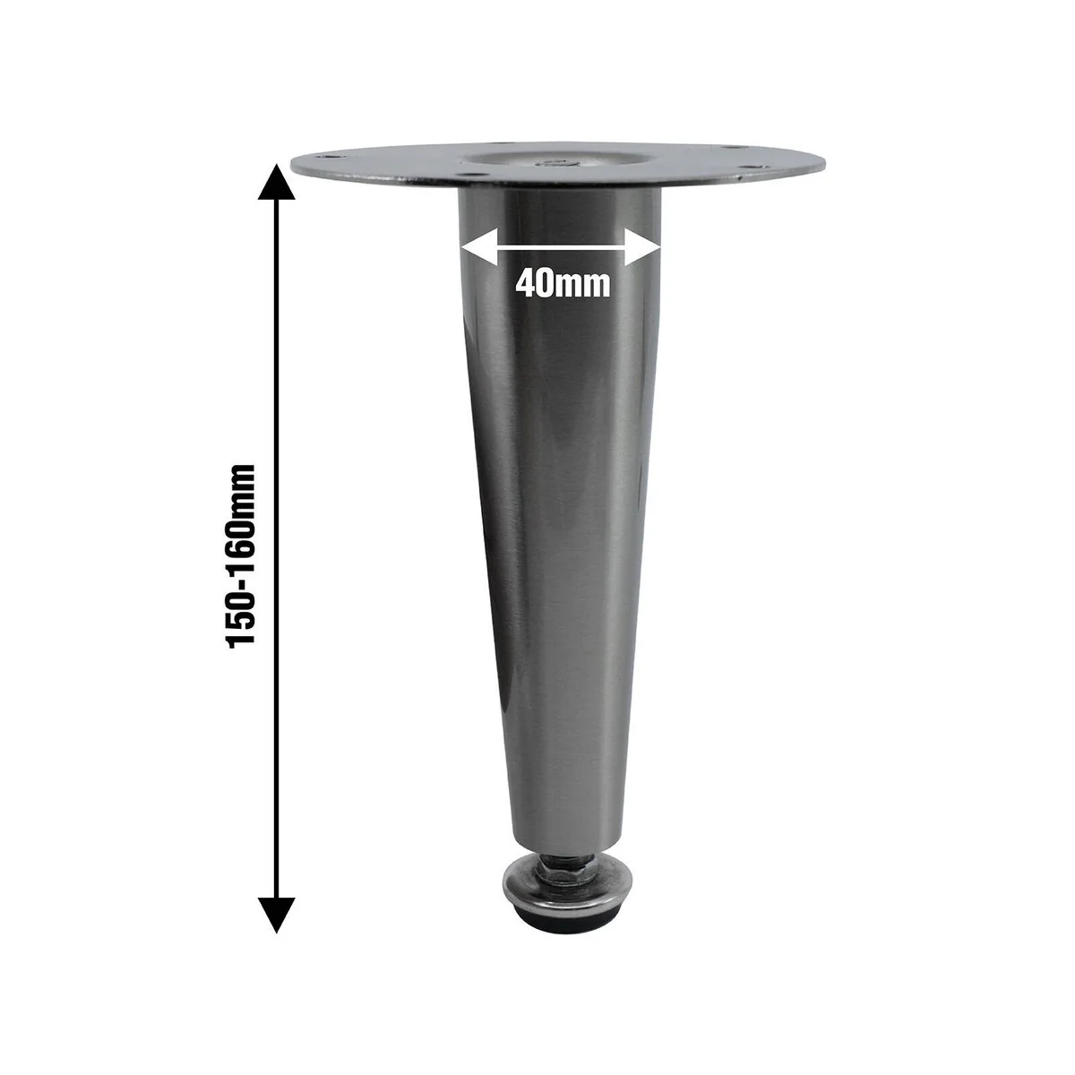 Adoored 150mm Brushed Nickel Tapered Metal Legs - Easy Installation - Durable - Image 2