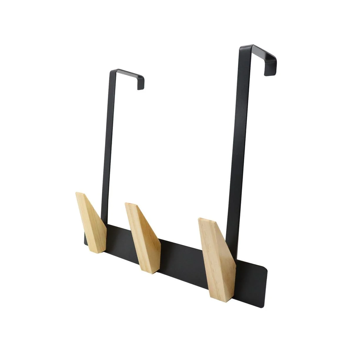 Adoored 3 Timber Hook - Over the Door Deco Hook - 305mm x 260mm - Black - Durable