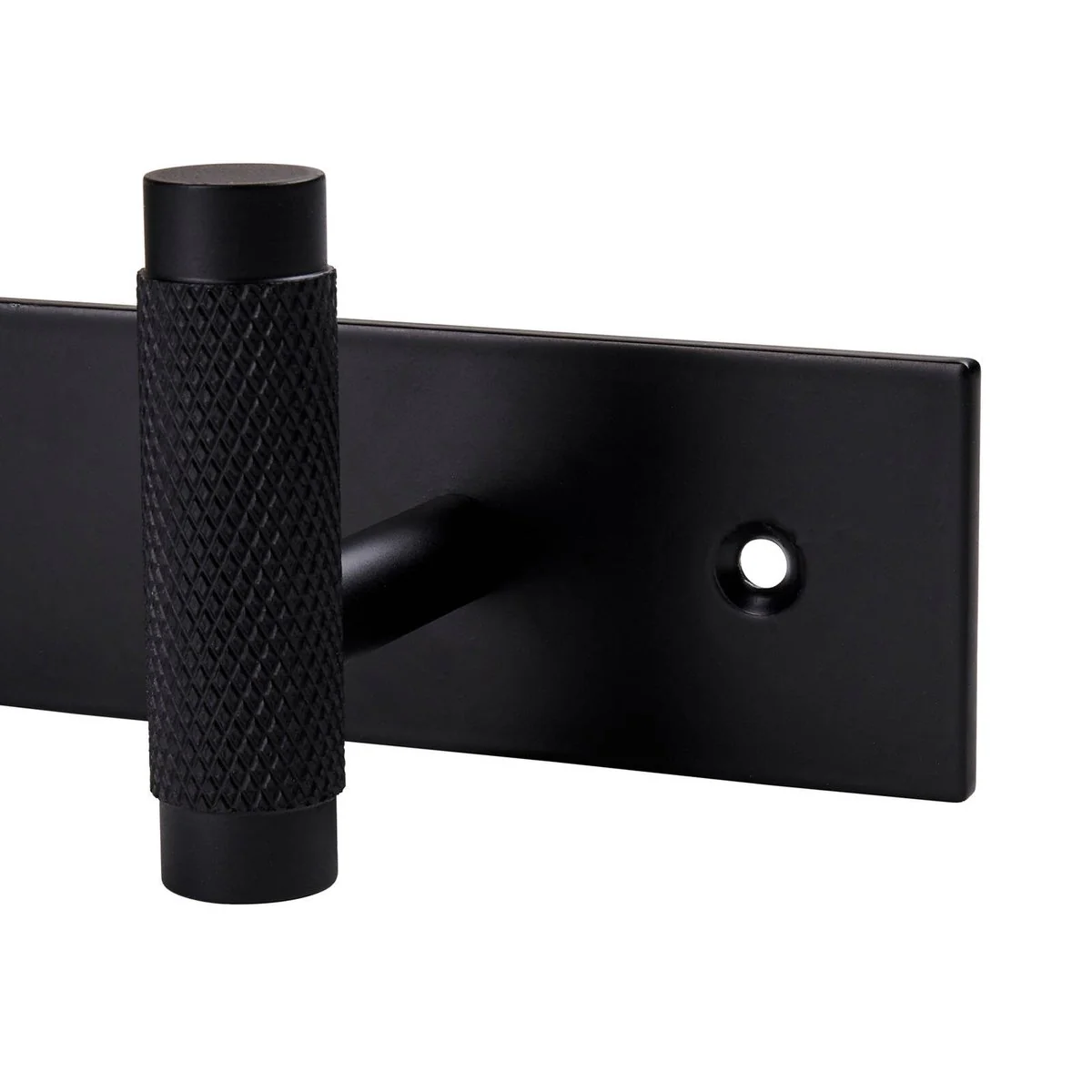 Adoored 4 Hook Rack - Black Knurled - 400mm - Durable Steel - Easy Install - Image 4