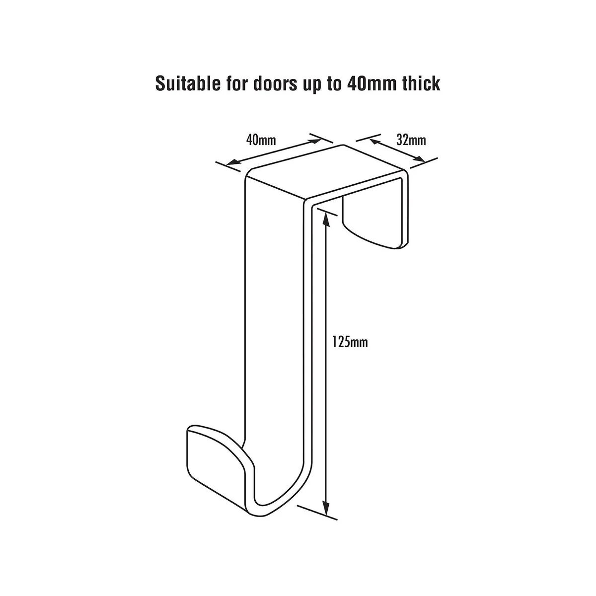 Adoored Clear Over the Door Deco Hook - 125mm x 80mm x 35mm - Easy Installation - Image 2