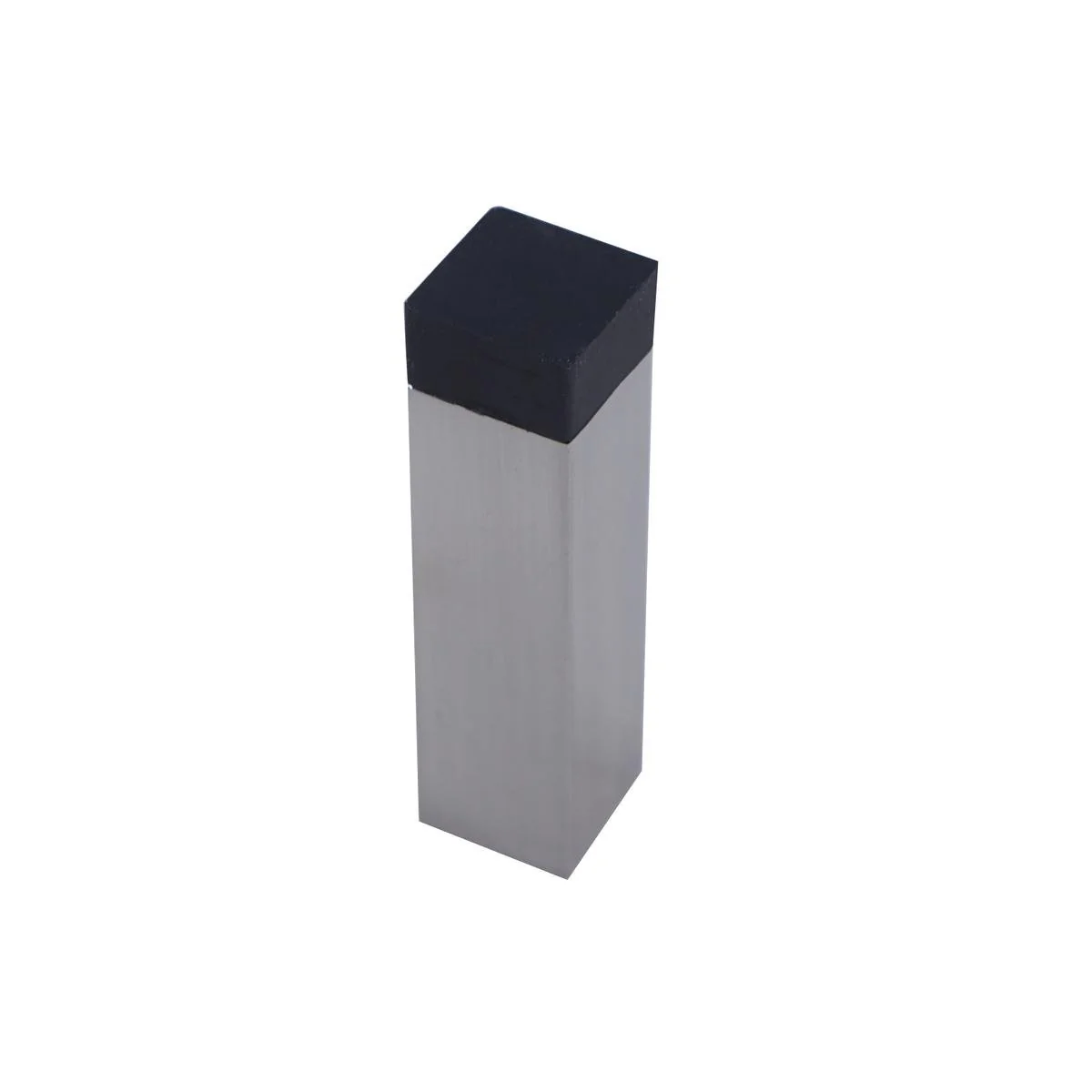 Adoored Door Stop - 20mm x 73mm - Metal - Satin Chrome Rubber Bumper