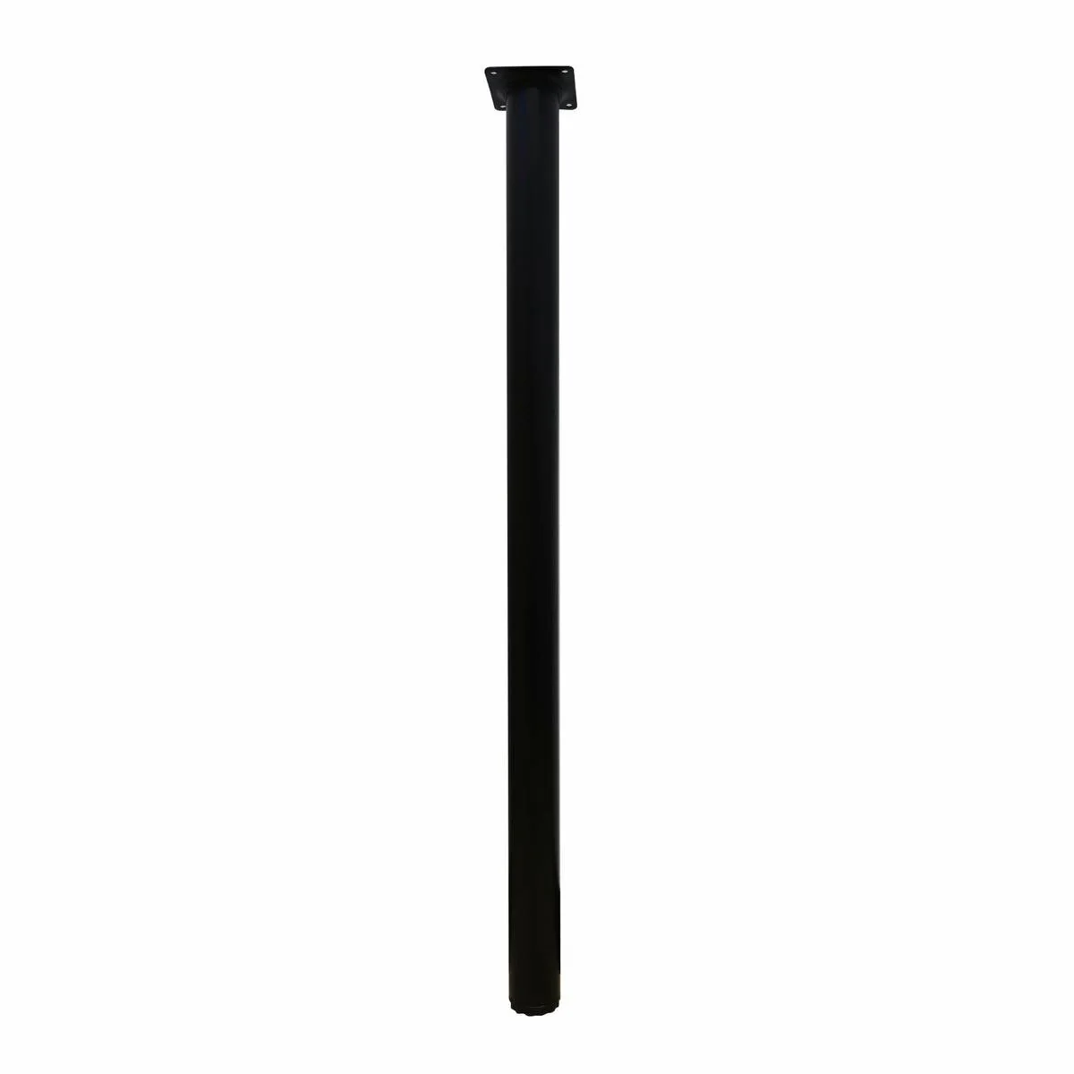 Adoored Black Metal Round Furniture Leg 40mm x 710mm - 1 Pack