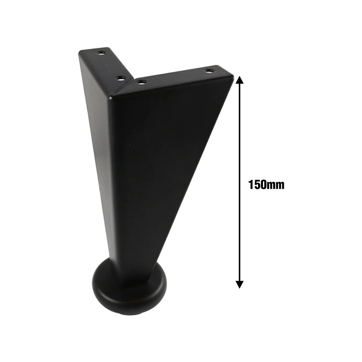 Adoored Furniture Leg Black - 150mm - Steel - Angled Design - Image 5