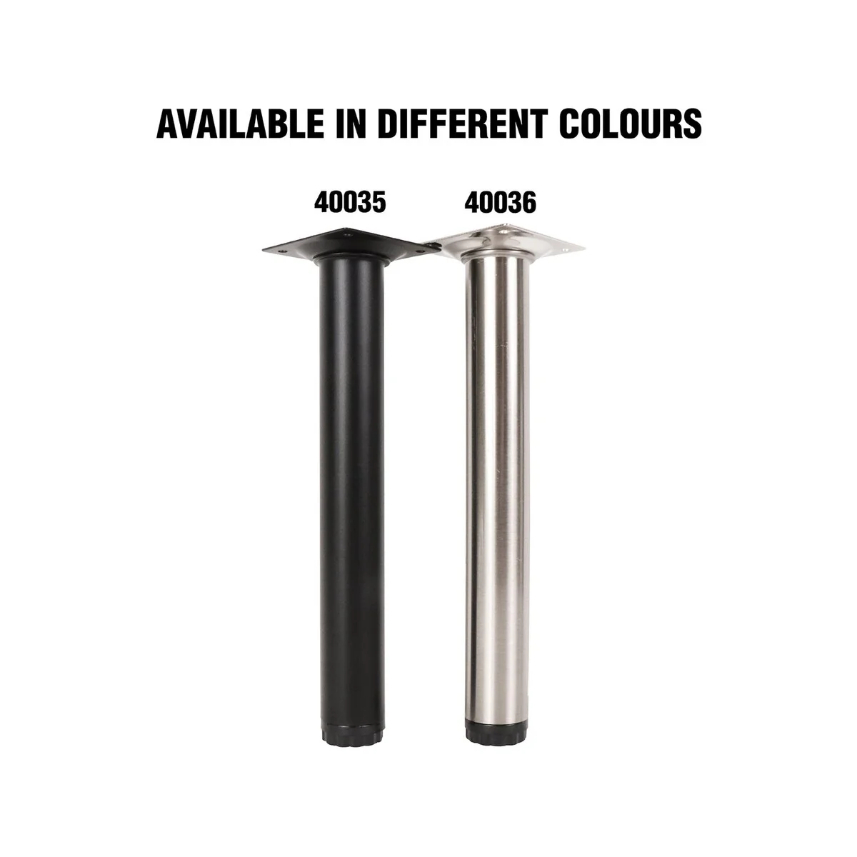 Adoored Table Leg - 30 x 230mm - Steel - Brushed Nickel - Image 5