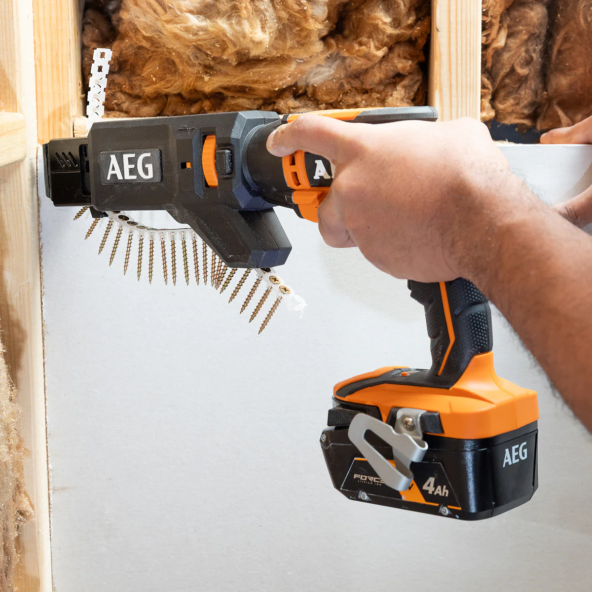 AEG 18V Brushless Collated Screwdriver Skin Only - 25mm to 55mm Screws - LED Light - Image 2