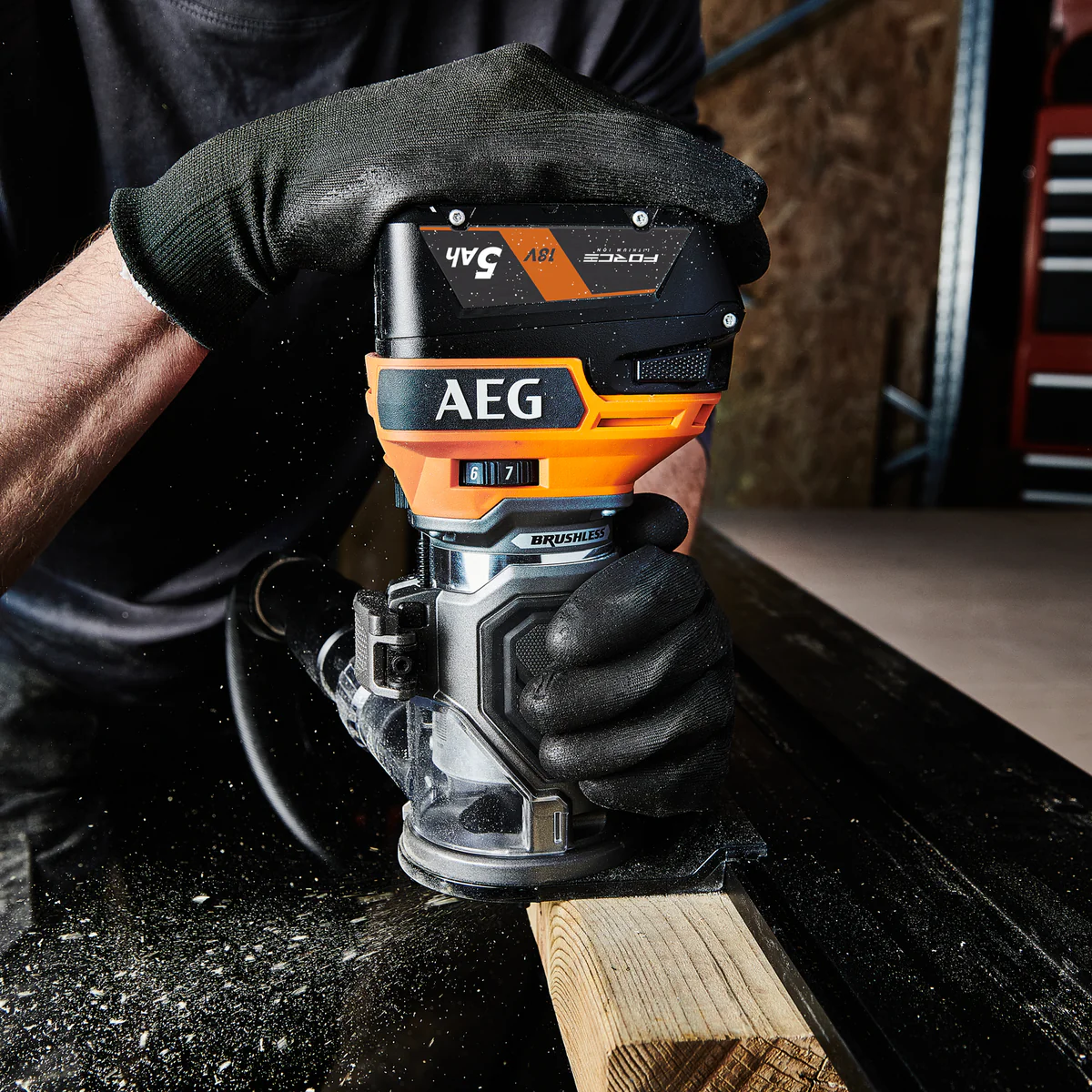 AEG 18V Brushless Trim Router Skin Only - ¼” - 100mm x 180mm - Precision Routing - Image 3
