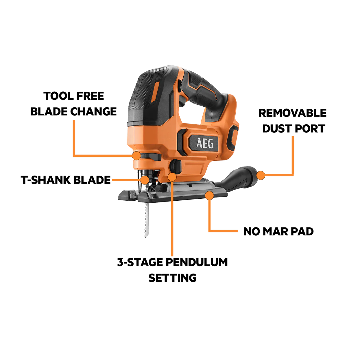 AEG 18V D-Handle Jigsaw Skin Only - 3000 SPM - Precision Cutting - Image 2