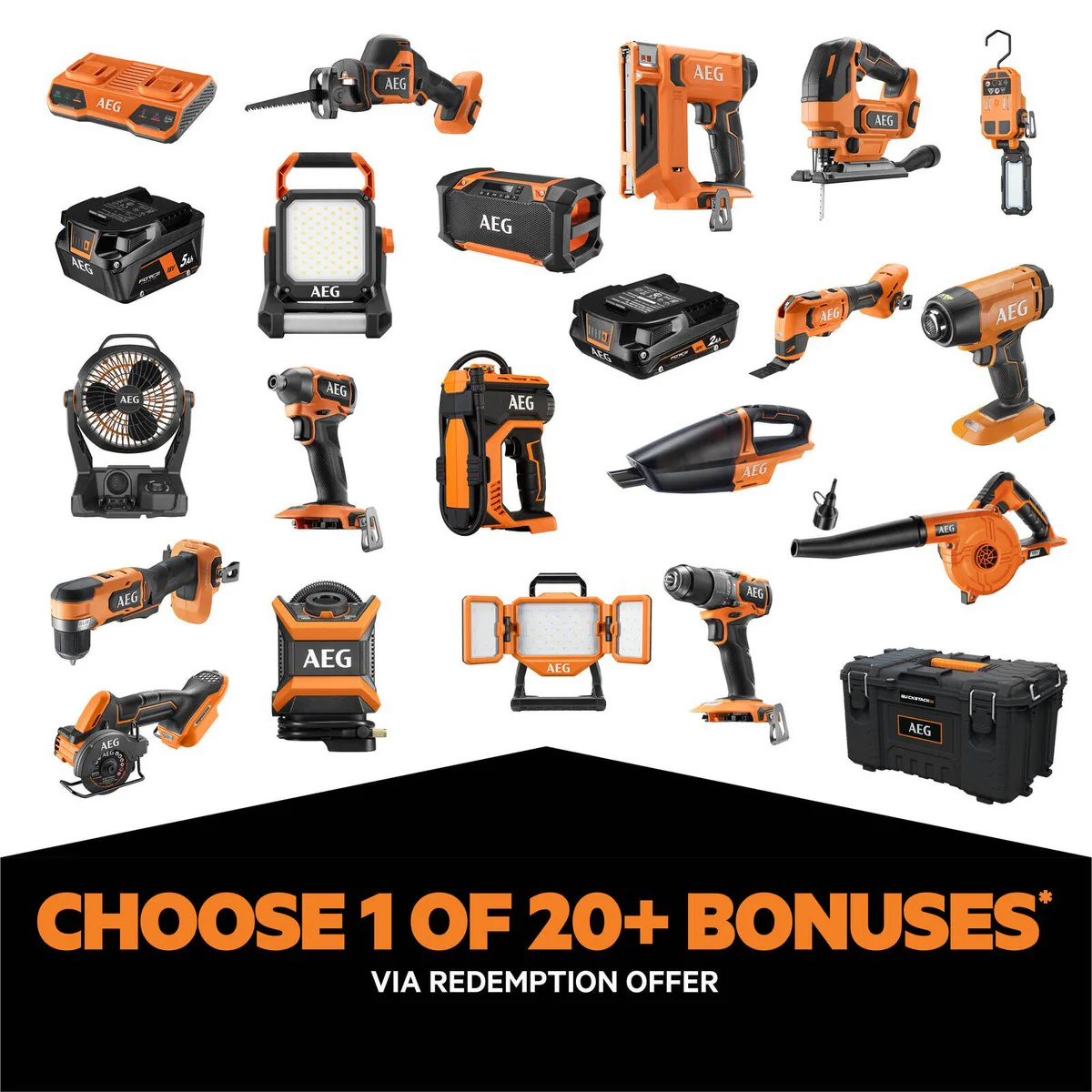 AEG 18V Fusion Brushless 6 Piece Tool Kit - 5.0Ah Batteries - Heavy Duty - Image 2
