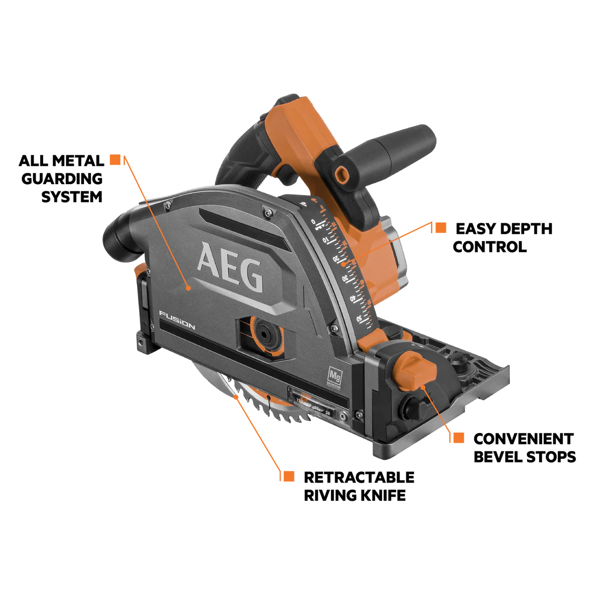 AEG 18V Fusion Track Saw - 165mm - Precision Cutting - Skin Only - Image 2