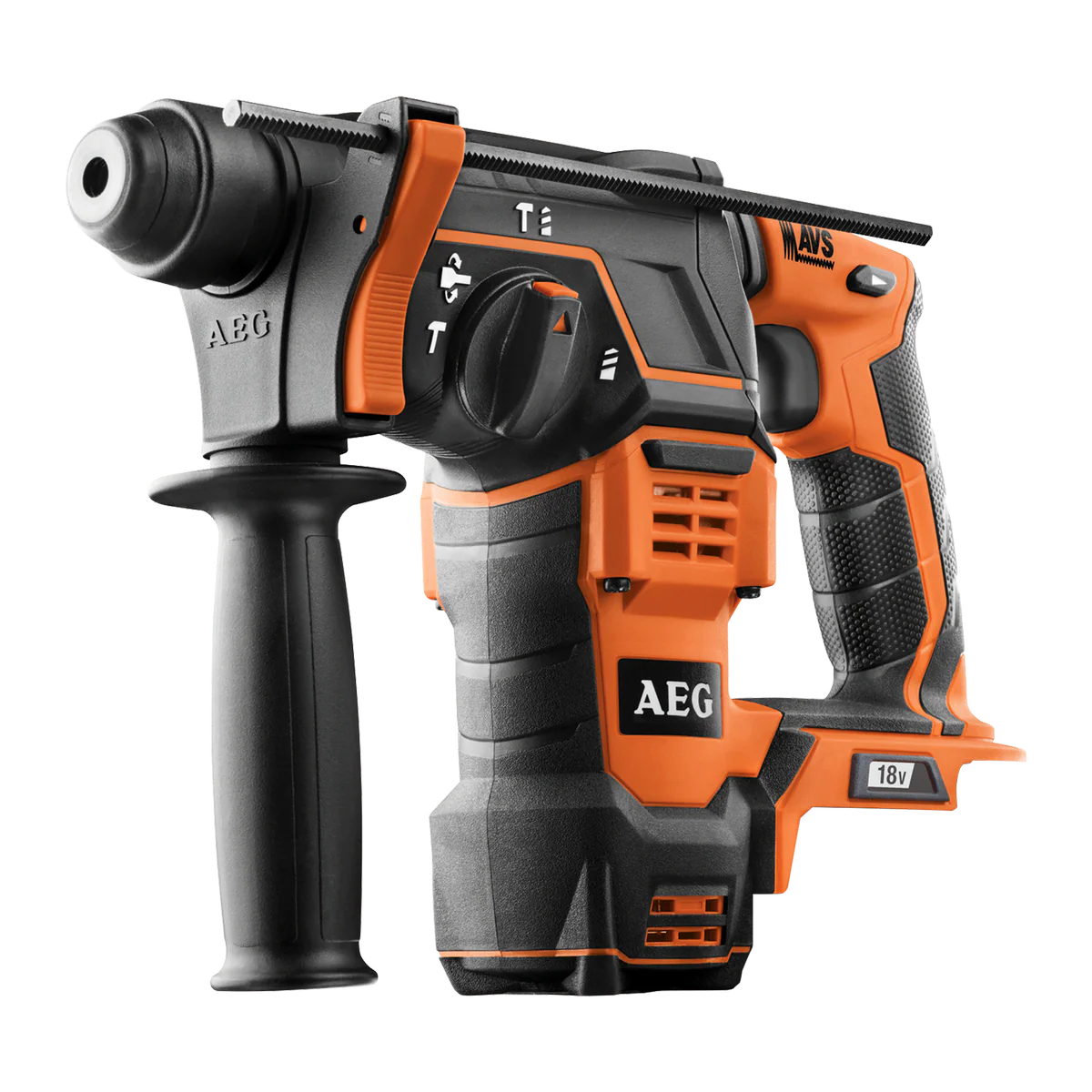AEG 18V SDS Rotary Hammer Drill - Skin Only - 24mm Concrete Capacity - Orange/Black