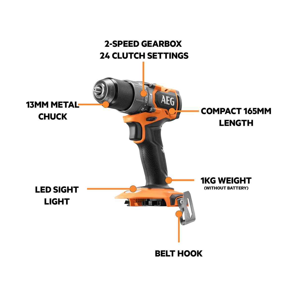 AEG Powertools 18V Brushless Sub Compact 2 Piece Kit - 4.0Ah Battery - Lightweight - Image 2