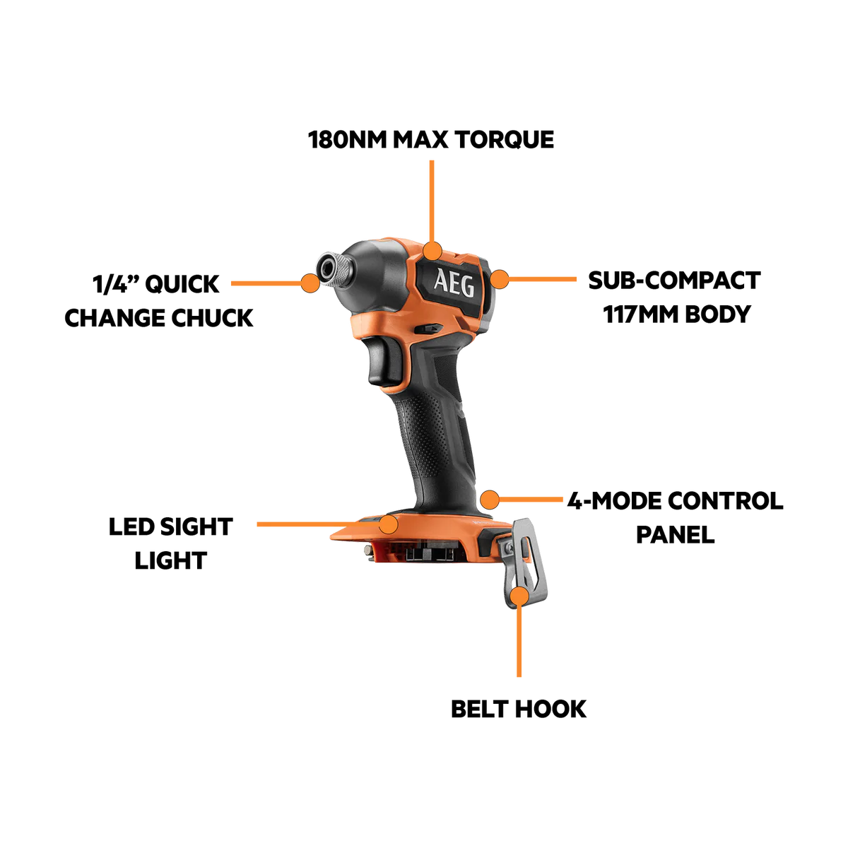 AEG Powertools 18V Brushless Sub Compact 2 Piece Kit - 4.0Ah Battery - Lightweight - Image 3