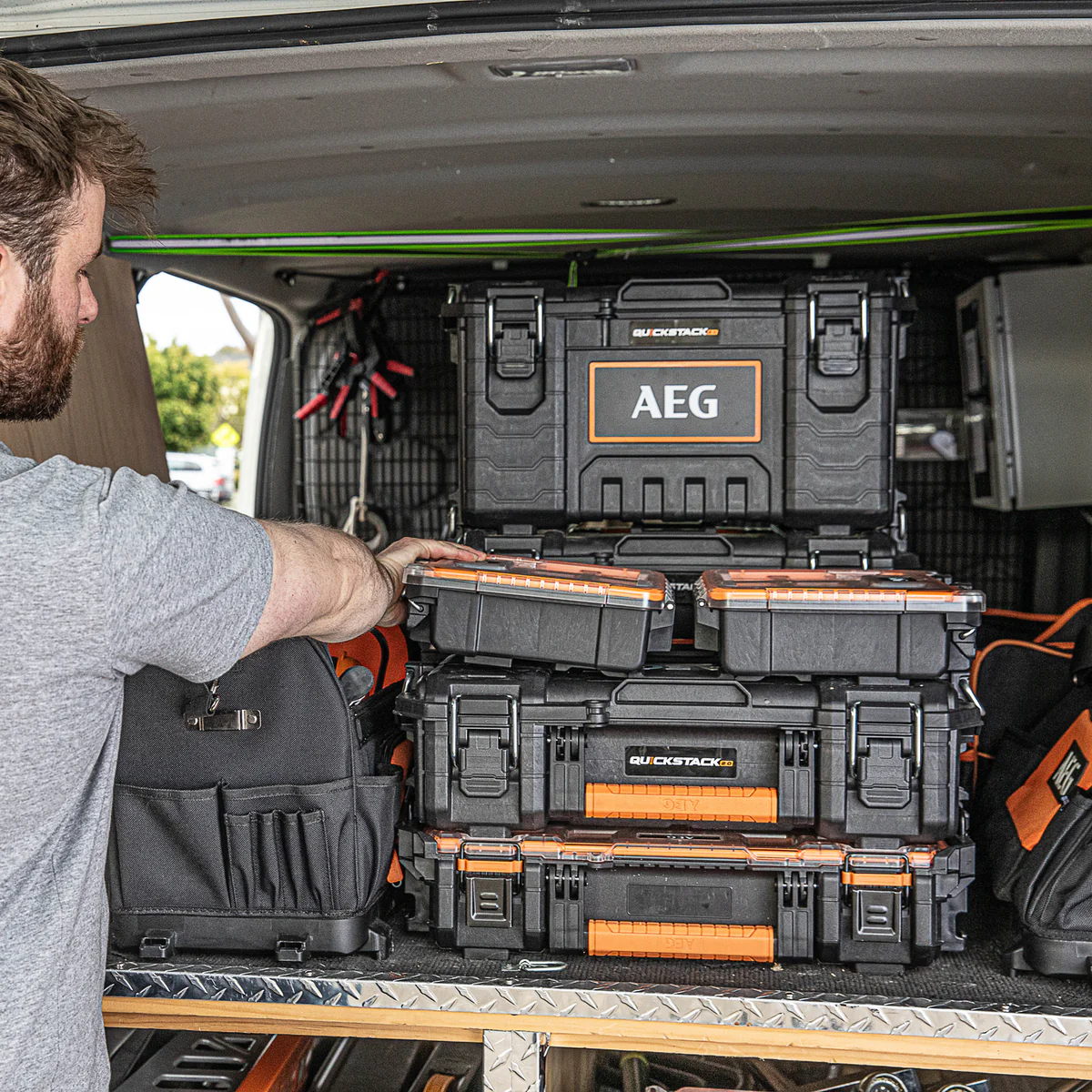 AEG Quickstack 2.0 Medium Toolbox - 568mm x 350mm x 309mm - Durable Storage Solution - Image 3