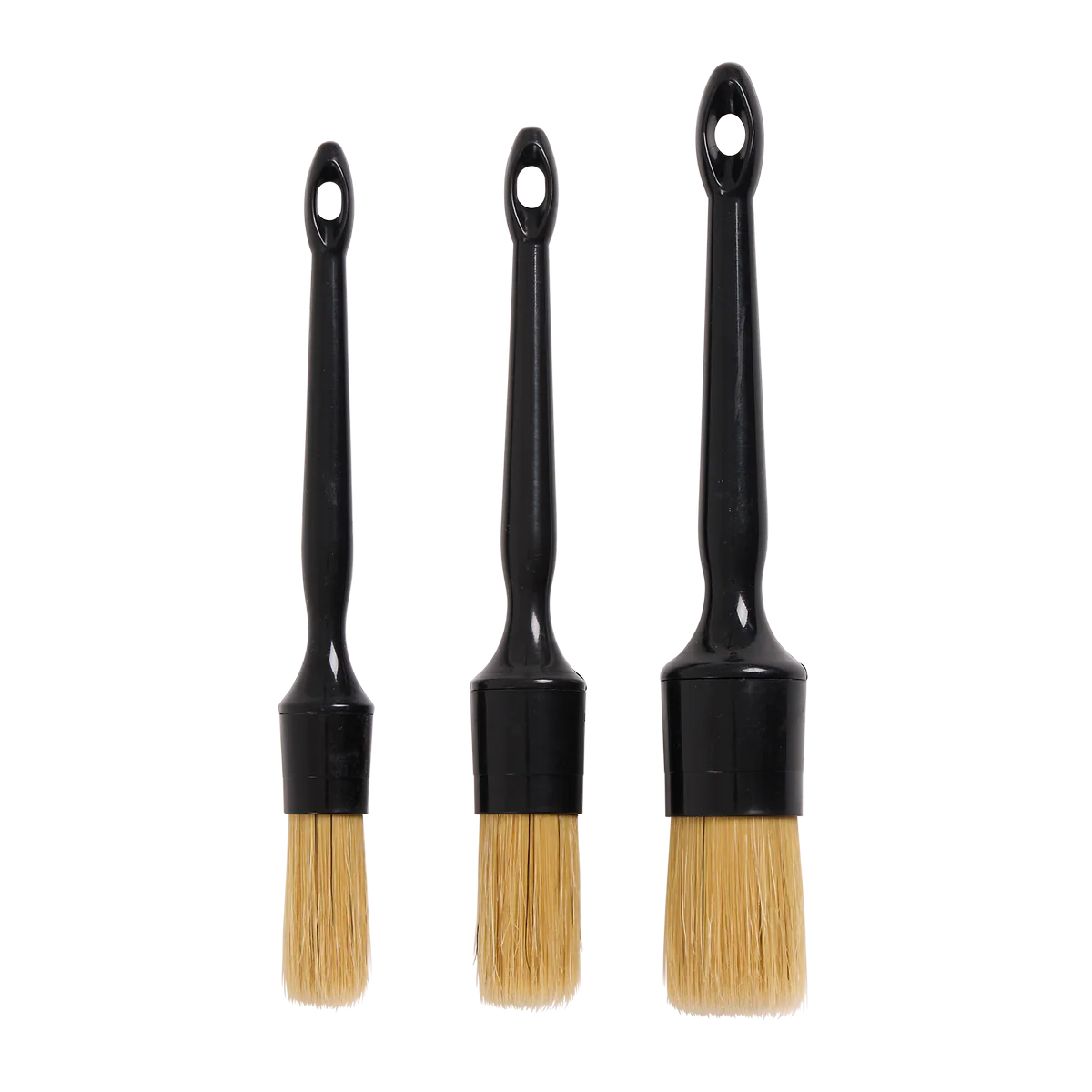 All Set 3 Piece Detailing Brush Set - 12mm 16mm 20mm - Soft Bristles - Lightweight