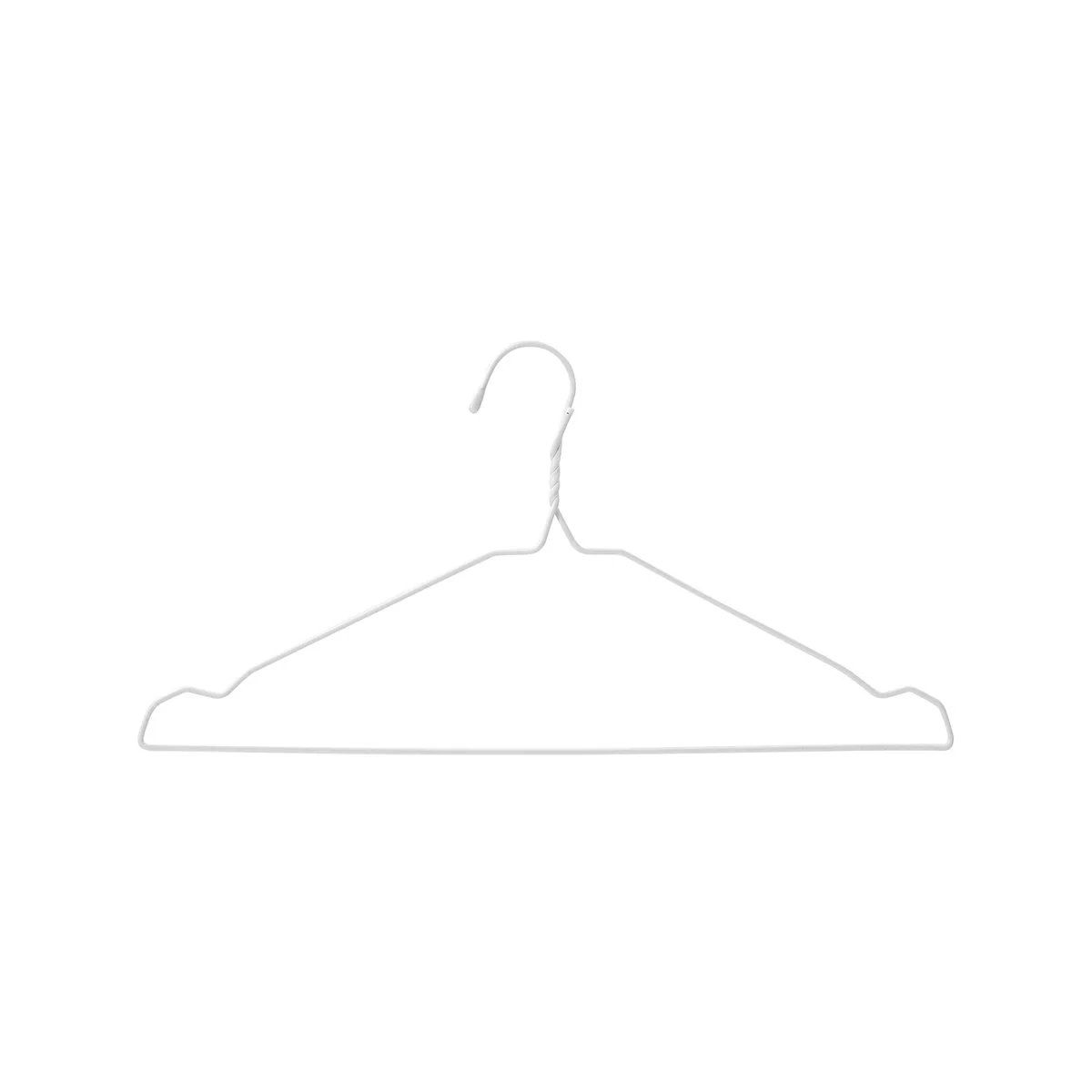 All Set White Coated Wire Clothes Hangers 10 Pack - 205mm x 31mm x 400mm - Slim Design - Image 3