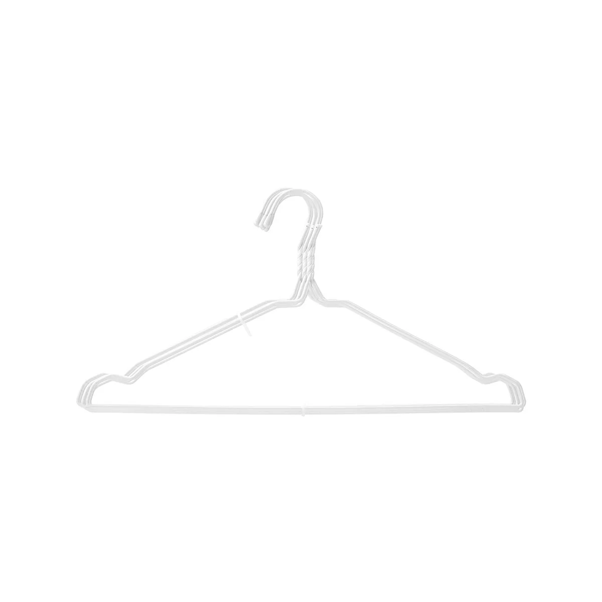 All Set White Coated Wire Clothes Hangers 10 Pack - 205mm x 31mm x 400mm - Slim Design - Image 5