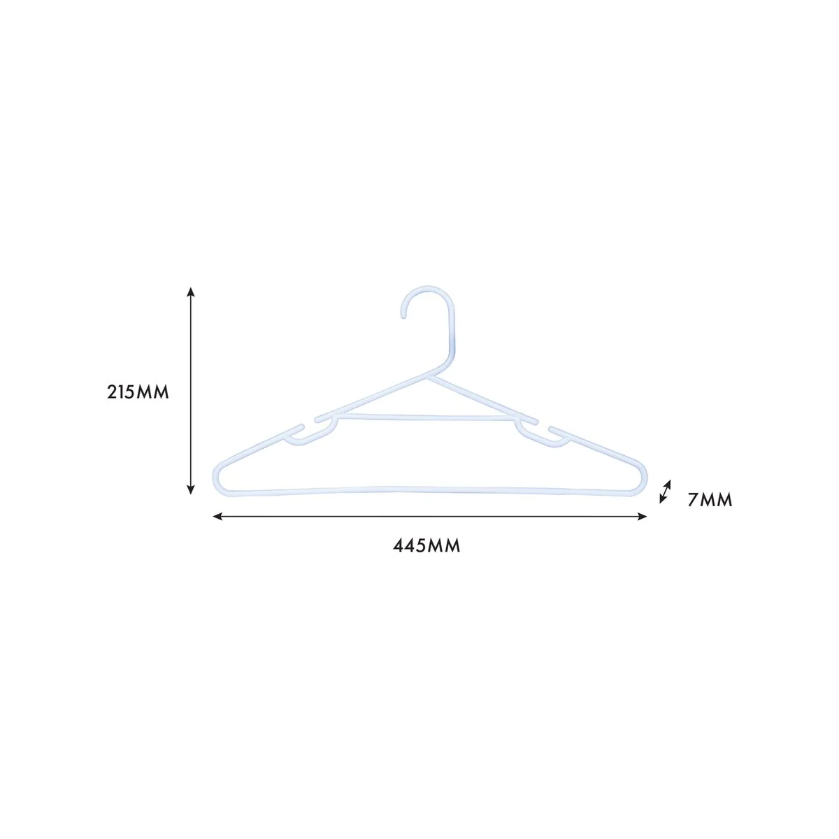 All Set White Plastic Tube Clothes Hangers 10 Pack - 445mm x 215mm - Anti-Slip - Image 5