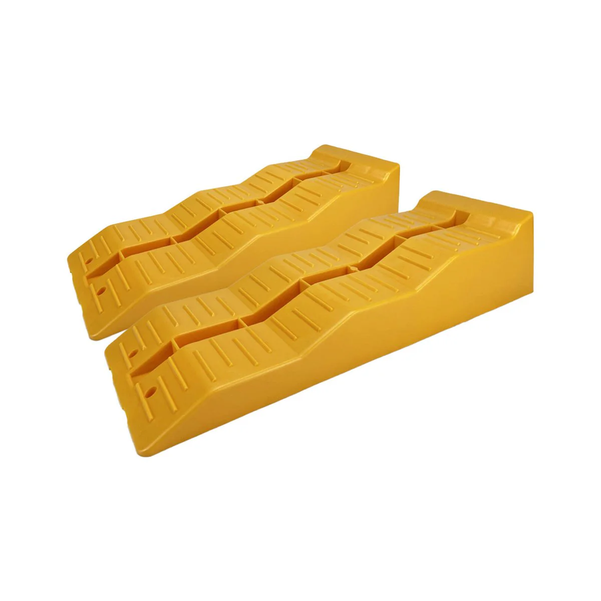 All Set Yellow Caravan Levelling Ramp Pair - 300mm x 150mm x 600mm - Durable Stability