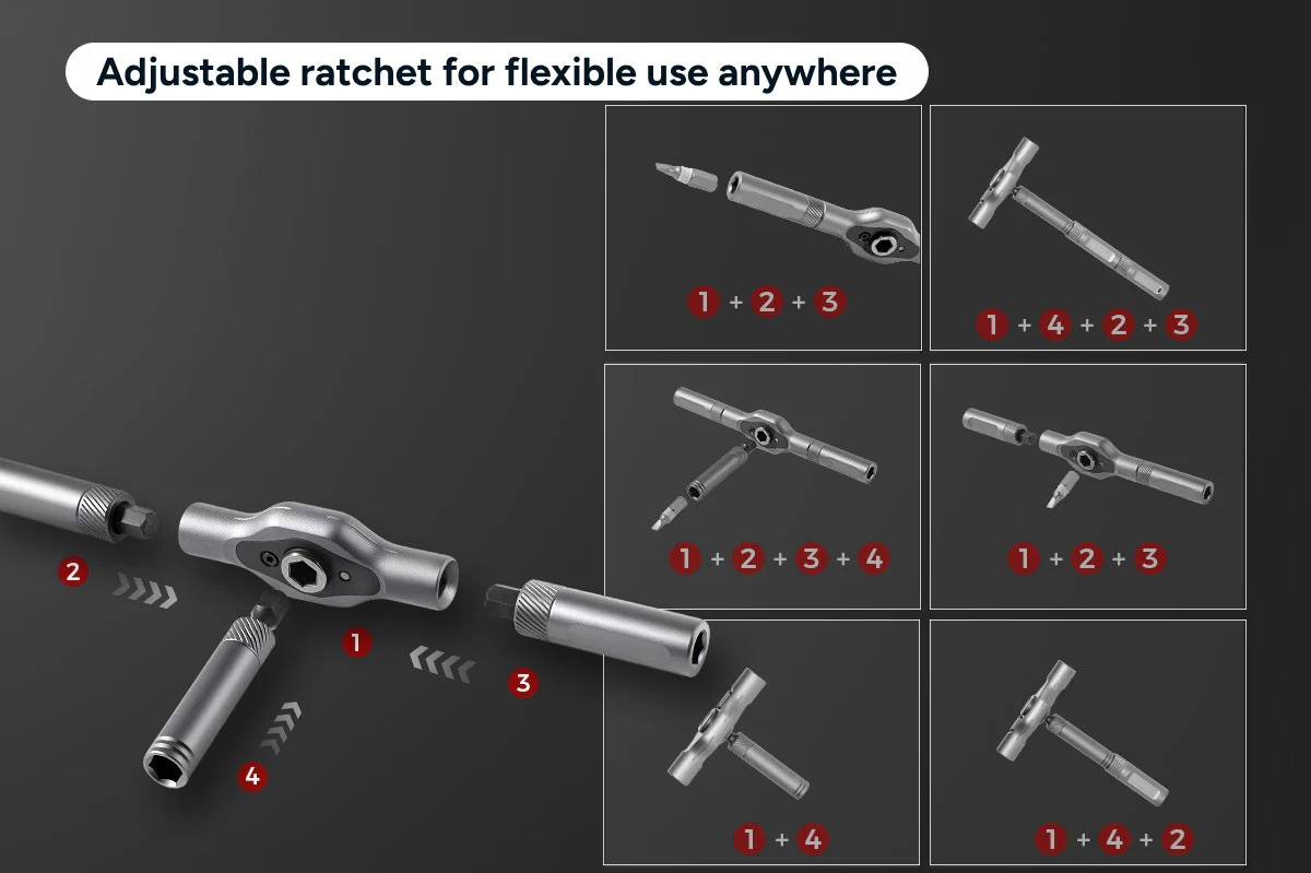 Allen Key Ratchet Set - 24-in-1 S2 Steel Bits with Magnetic Holders - Image 7