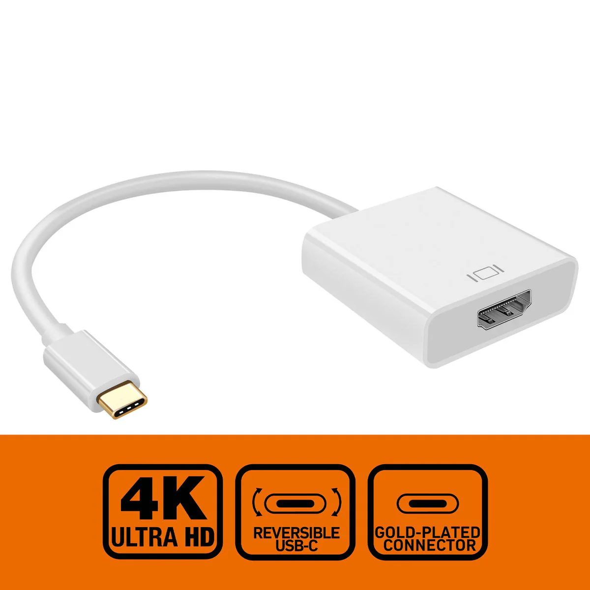 Antsig 15cm USB-C to HDMI Adapter - 4K Video - White - Plug and Play - Image 2