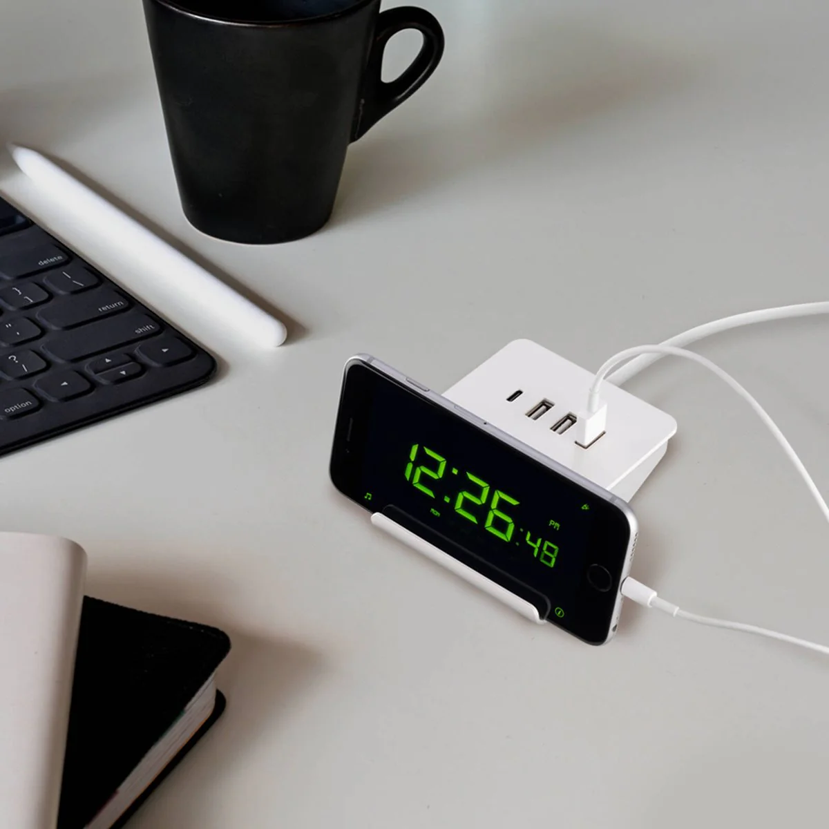 Antsig 20W Compact USB Charger - 4 Ports - Fast Charging - Device Holder - AP3034B - Image 4
