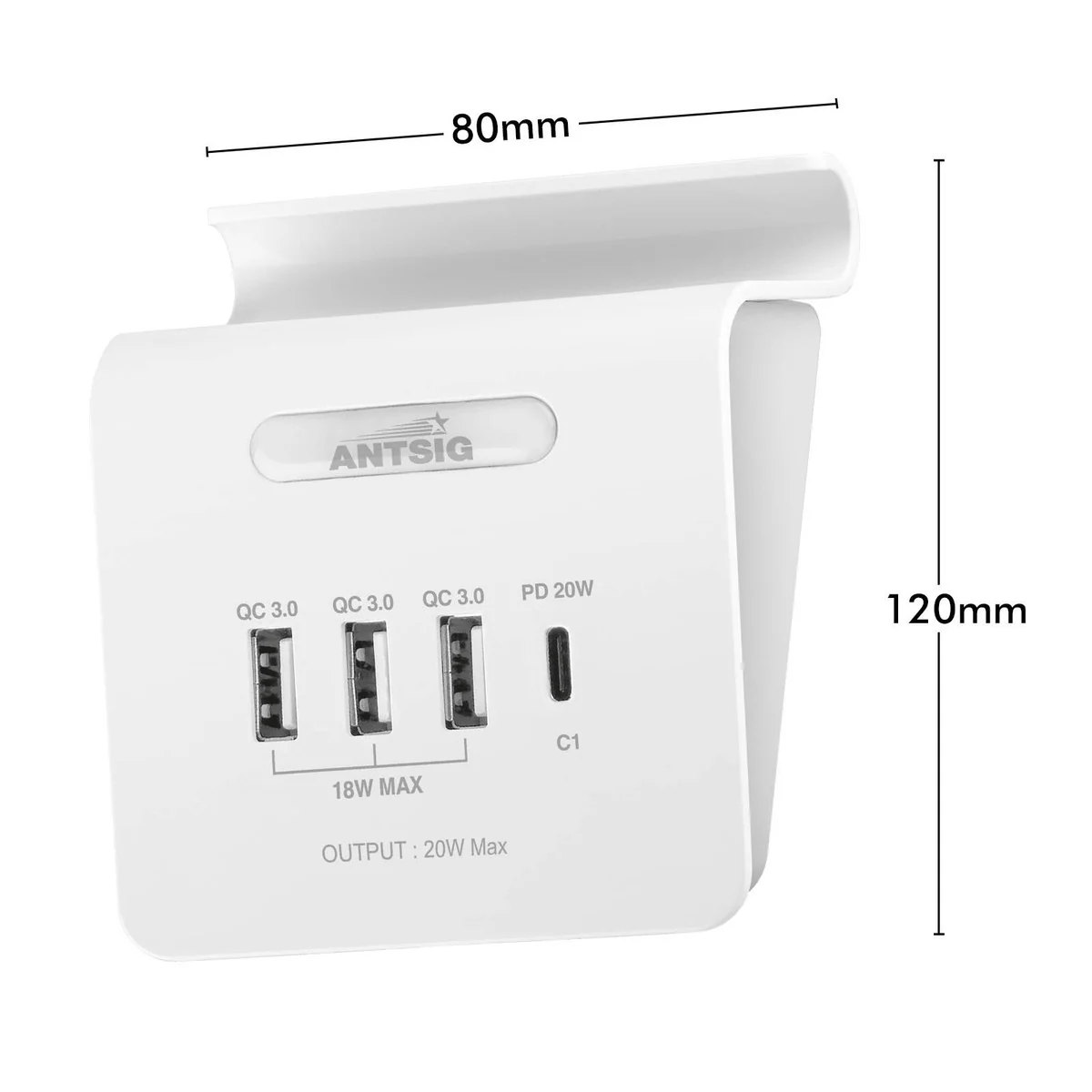 Antsig 20W Compact USB Charger - 4 Ports - Fast Charging - Device Holder - AP3034B - Image 5