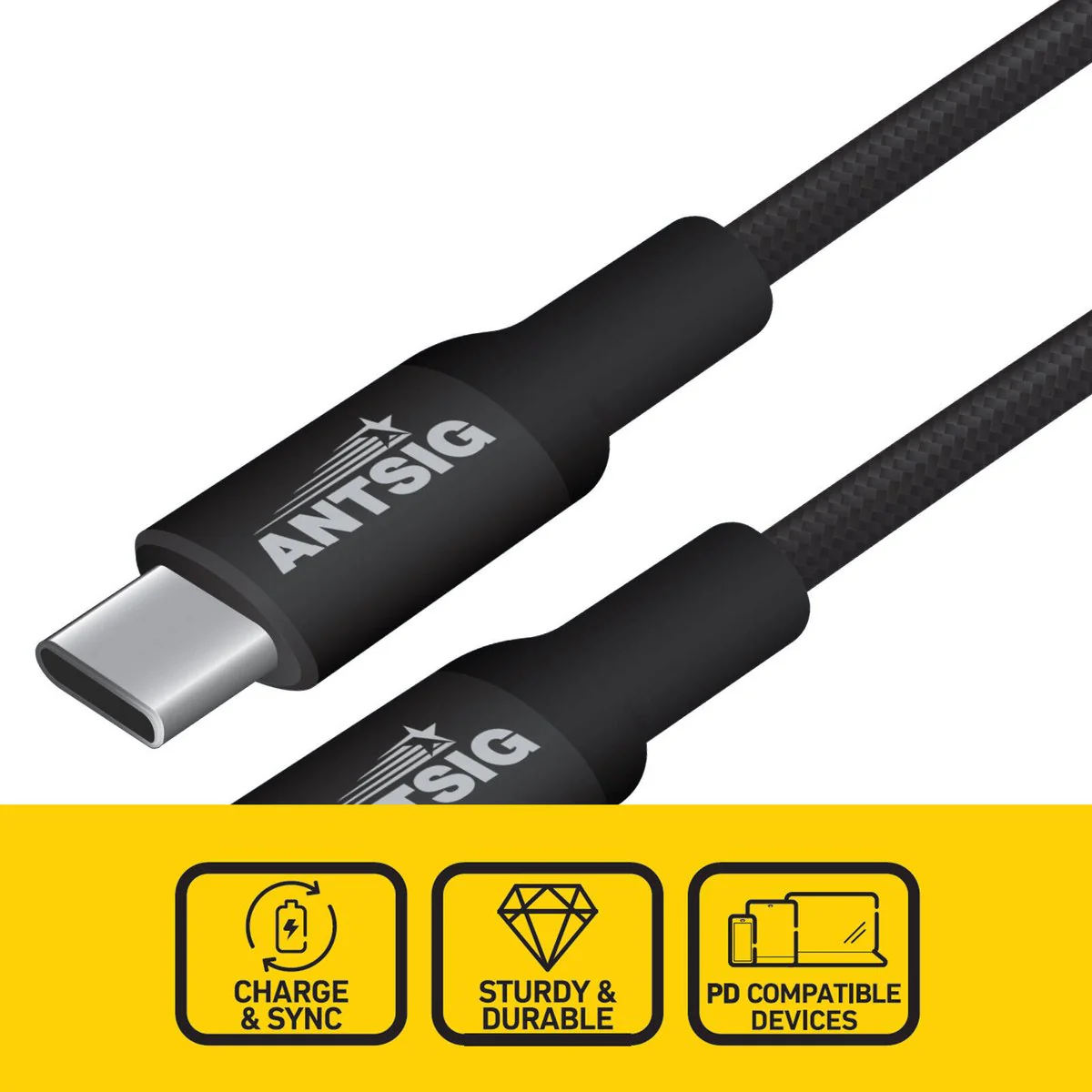 Antsig 2m 240W USB C to USB C Cable - Durable Charging & Connectivity - Image 2