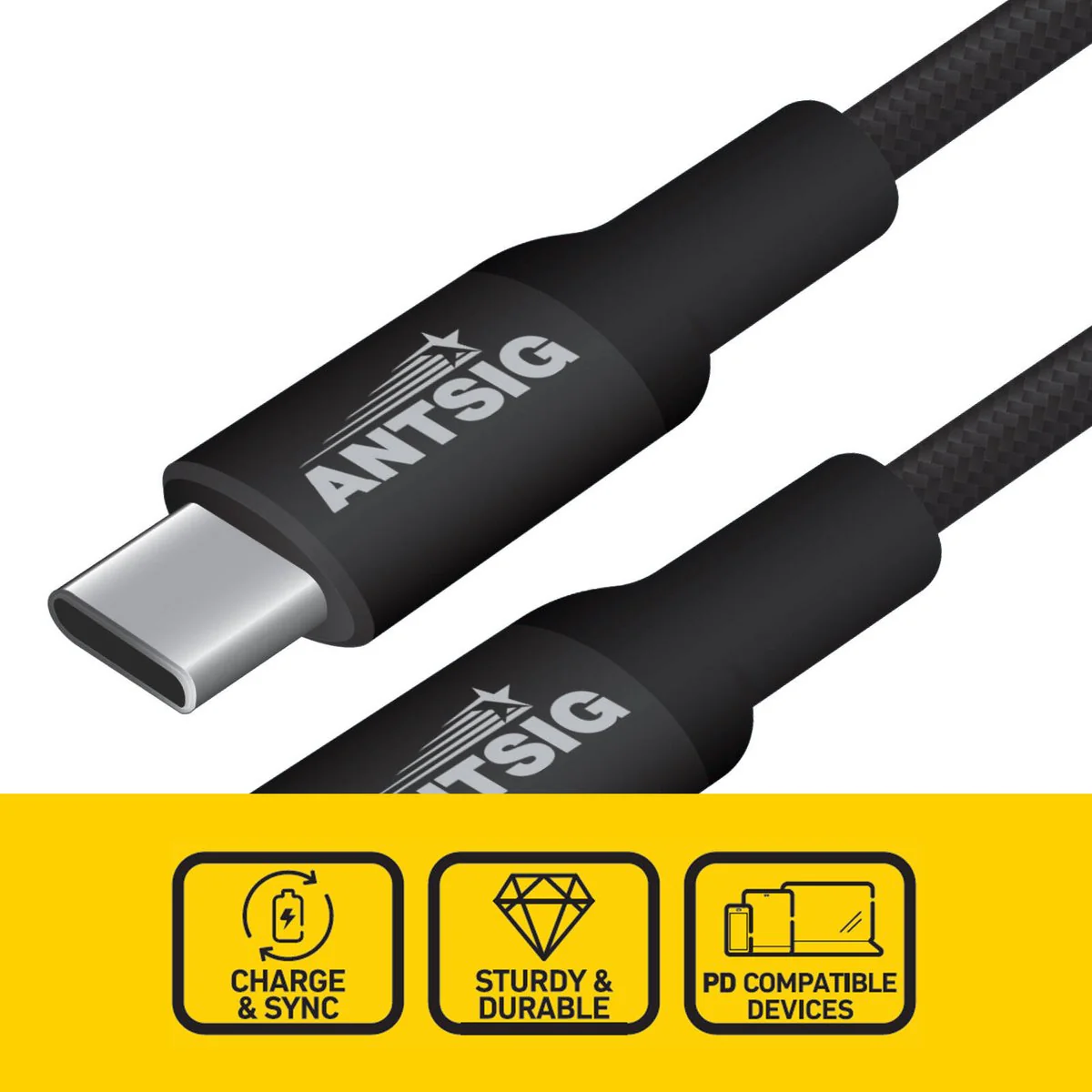 Antsig 3m 240W USB C to USB C Cable - Durable Charging & Data Transfer - Image 2