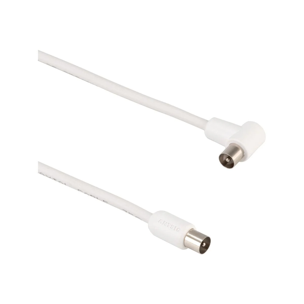 Antsig 5m TV Lead with Right Angled PAL Connector - Dual Shielded Coaxial Cable