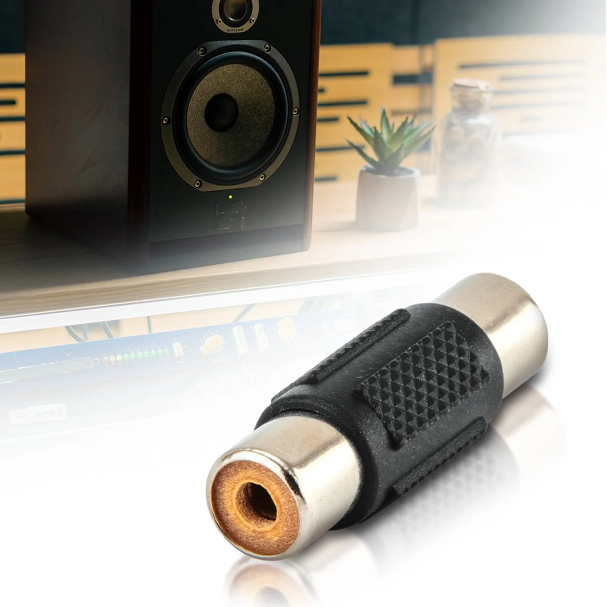 Antsig RCA Socket to RCA Socket Adaptor - 20mm x 15mm x 30mm - Audio Video Connector - Image 3
