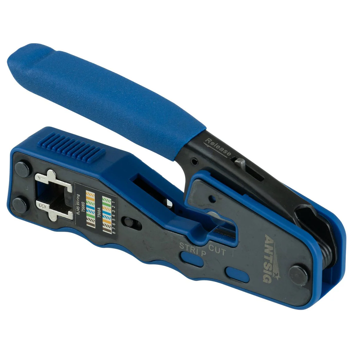 Antsig RJ45 Crimping Tool - 4P 6P 8P - Heavy-Duty Steel - Ergonomic Grips - Image 2