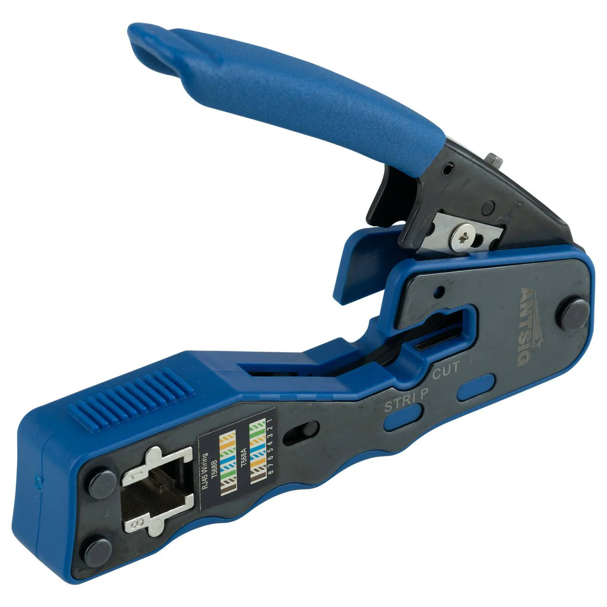 Antsig RJ45 Crimping Tool - 4P 6P 8P - Heavy-Duty Steel - Ergonomic Grips - Image 4