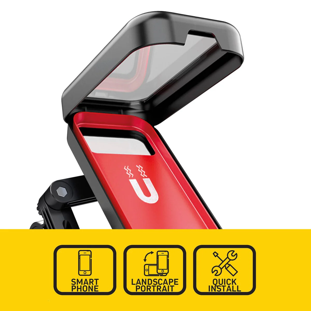 Antsig Universal Water Resistant Bicycle Phone Mount - 6.7" - Black - 360° Rotation - Image 2