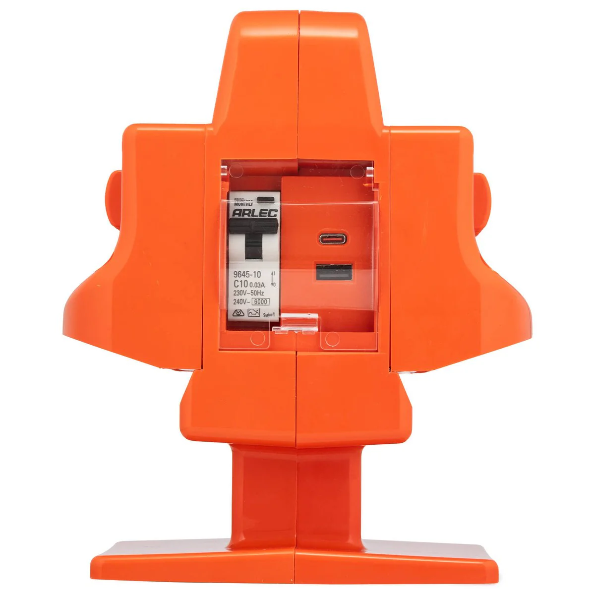 Arlec 10A 4 Outlet Heavy Duty Power Block - PD20W Fast Charging - Orange - Image 2