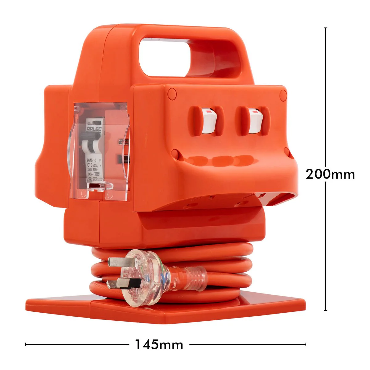 Arlec 10A 4 Outlet Heavy Duty Power Block - PD20W Fast Charging - Orange - Image 5