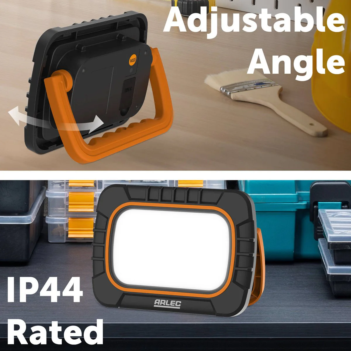 Arlec 10W LED Rechargeable Work Light AWL2313 - 800 Lumens - 5 Hour Run Time - Weather Resistant - Image 4