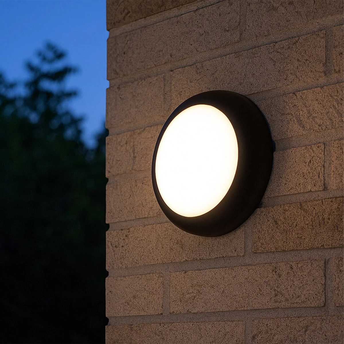 Arlec 14W Black CCT LED Dorset Round Bunker Light - 225mm - Weather Resistant - Image 5
