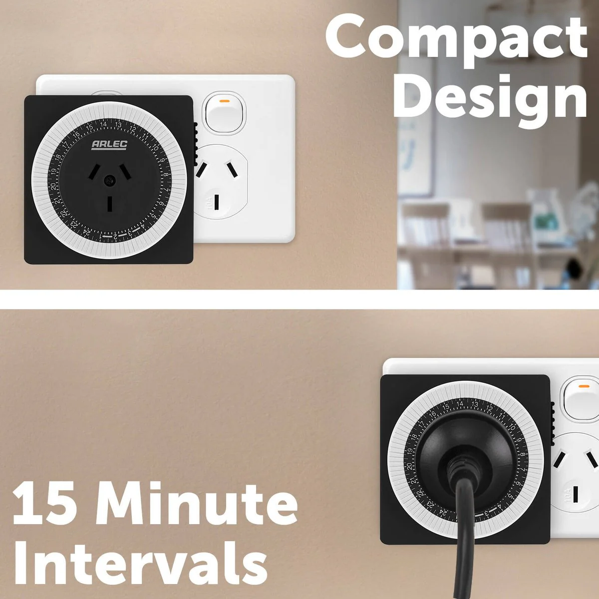 Arlec 24 Hour Compact Mechanical Timer - 48 ON/OFF Settings - 10A - Image 2