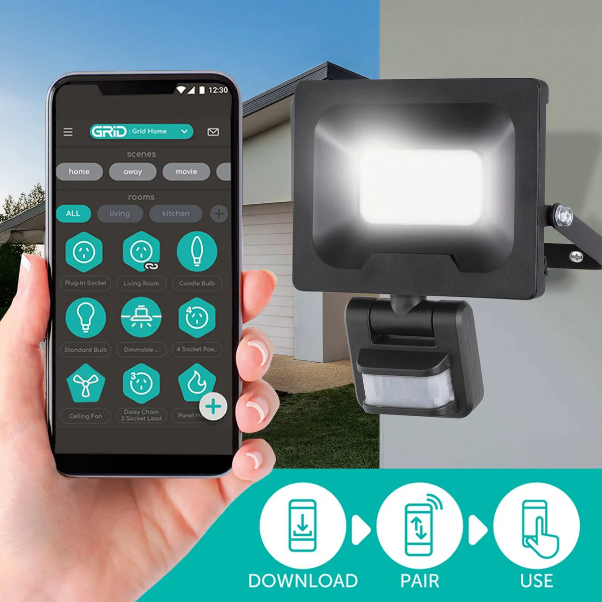 Arlec 24W Smart CCT LED Security Sensor Floodlight 2500lm - IP65 Rated - Image 4