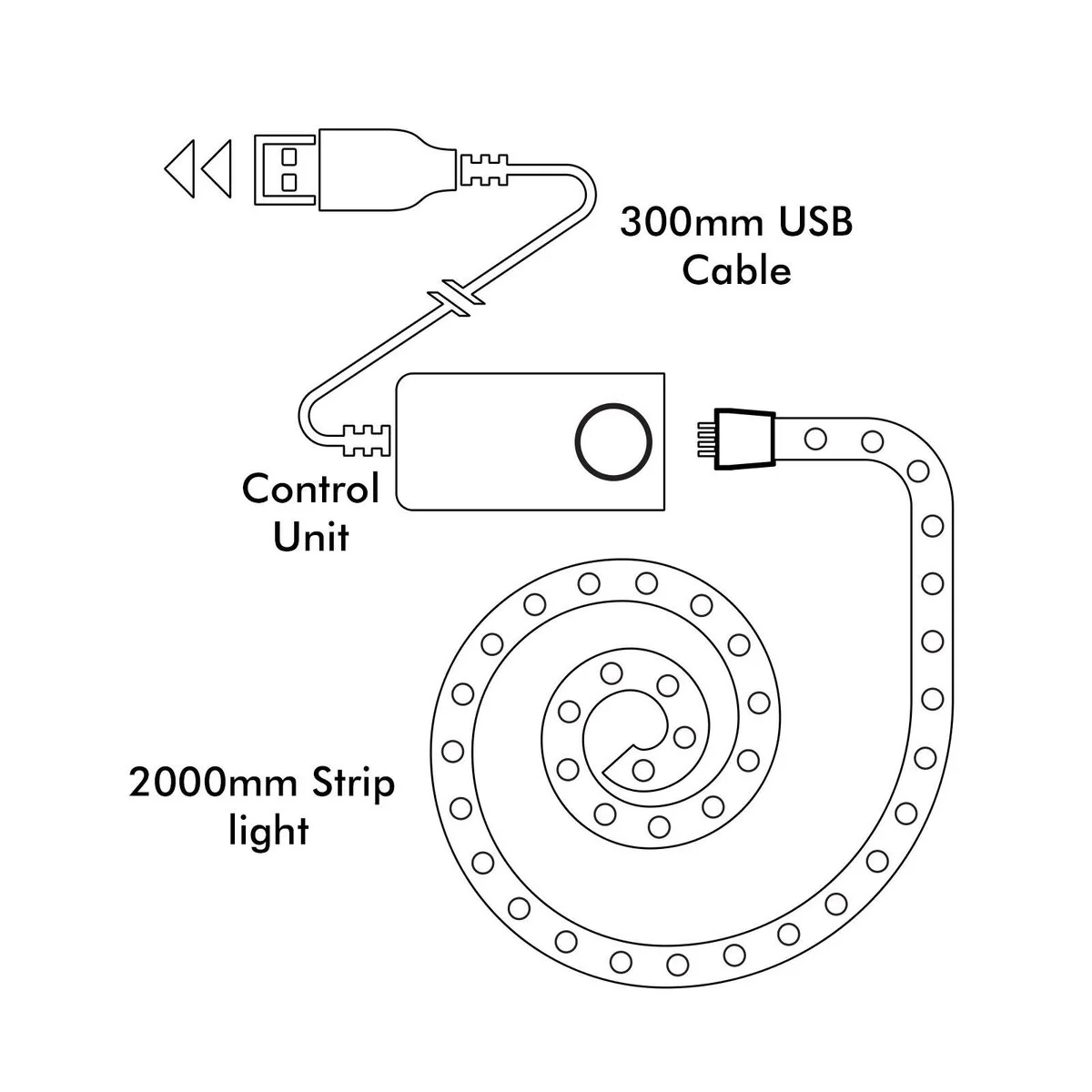 Arlec 2m Smart USB Strip Light - 30 LEDs - Wireless Control - Flexible Installation - Image 5