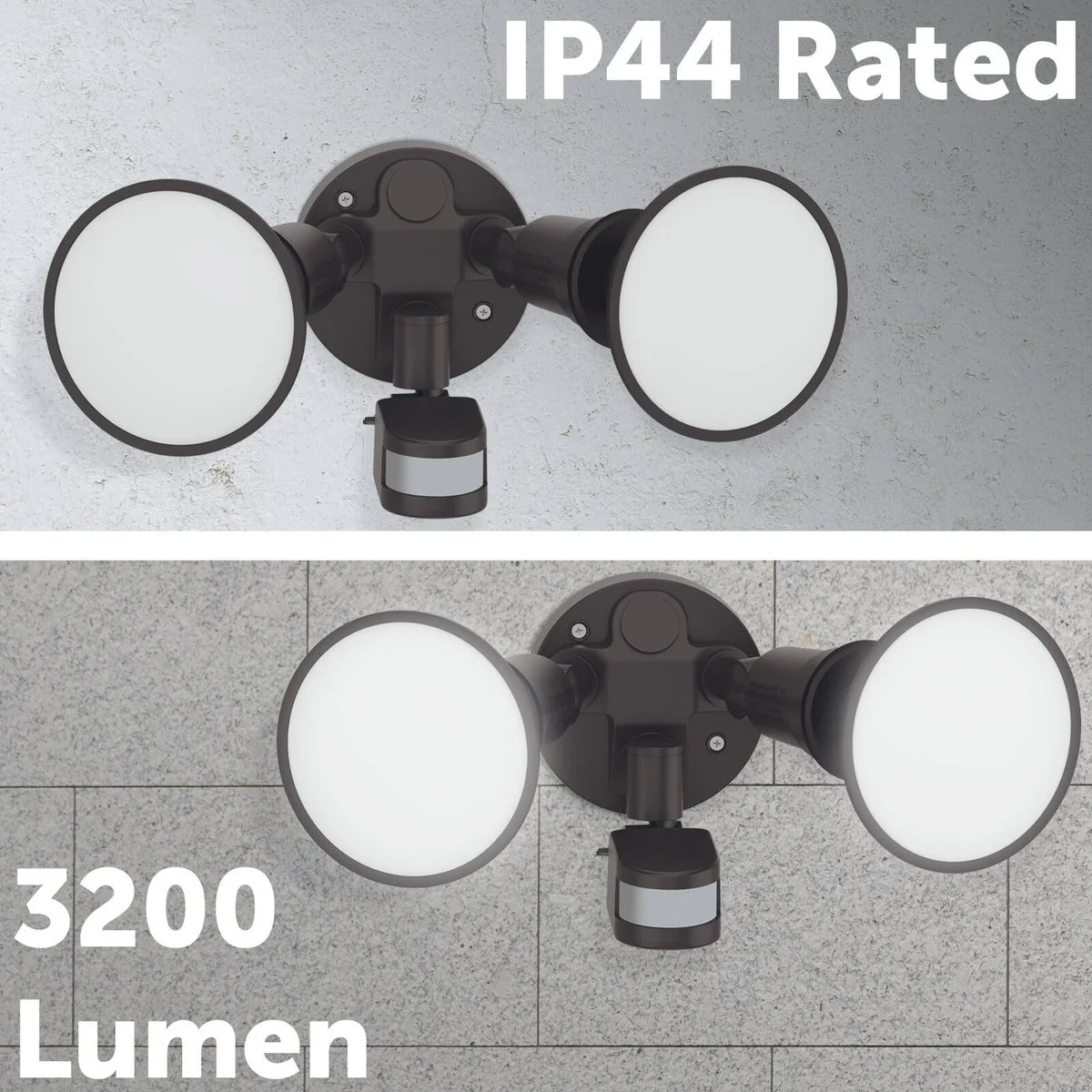 Arlec 30W DIY Twin LED PAR38 Security Flood Light - PIR Motion Sensor - 3200 Lumens - IP44 Weather Rated - Image 3