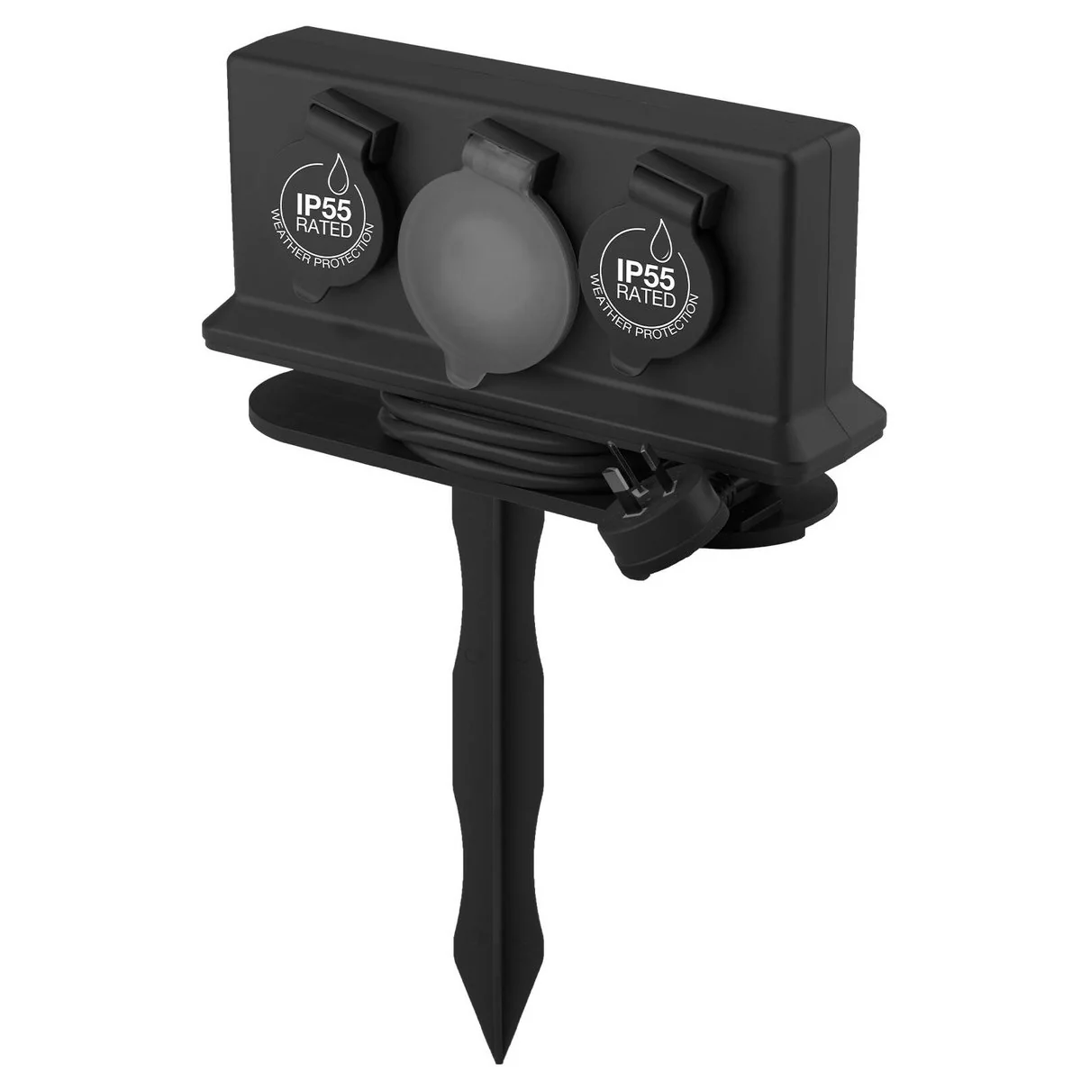 Arlec 4 Outlet Outdoor Powerboard with Timer - 1.8m - Dark Grey - Weatherproof - Image 2