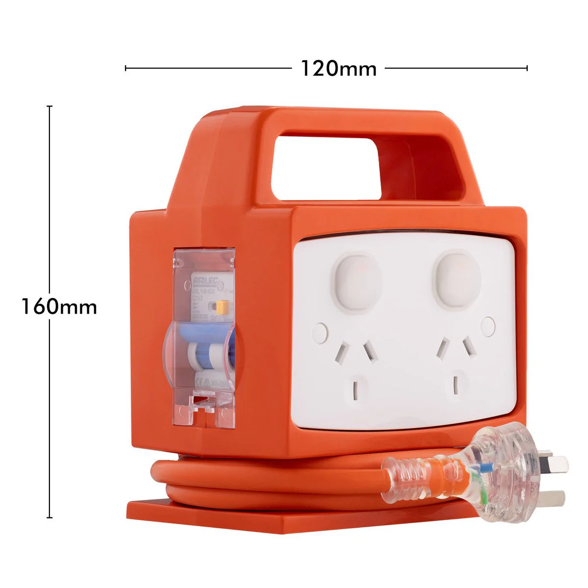 Arlec 4 Outlet Portable Power Block 130mm x 160mm - Safety Switch - Weatherproof - Image 2