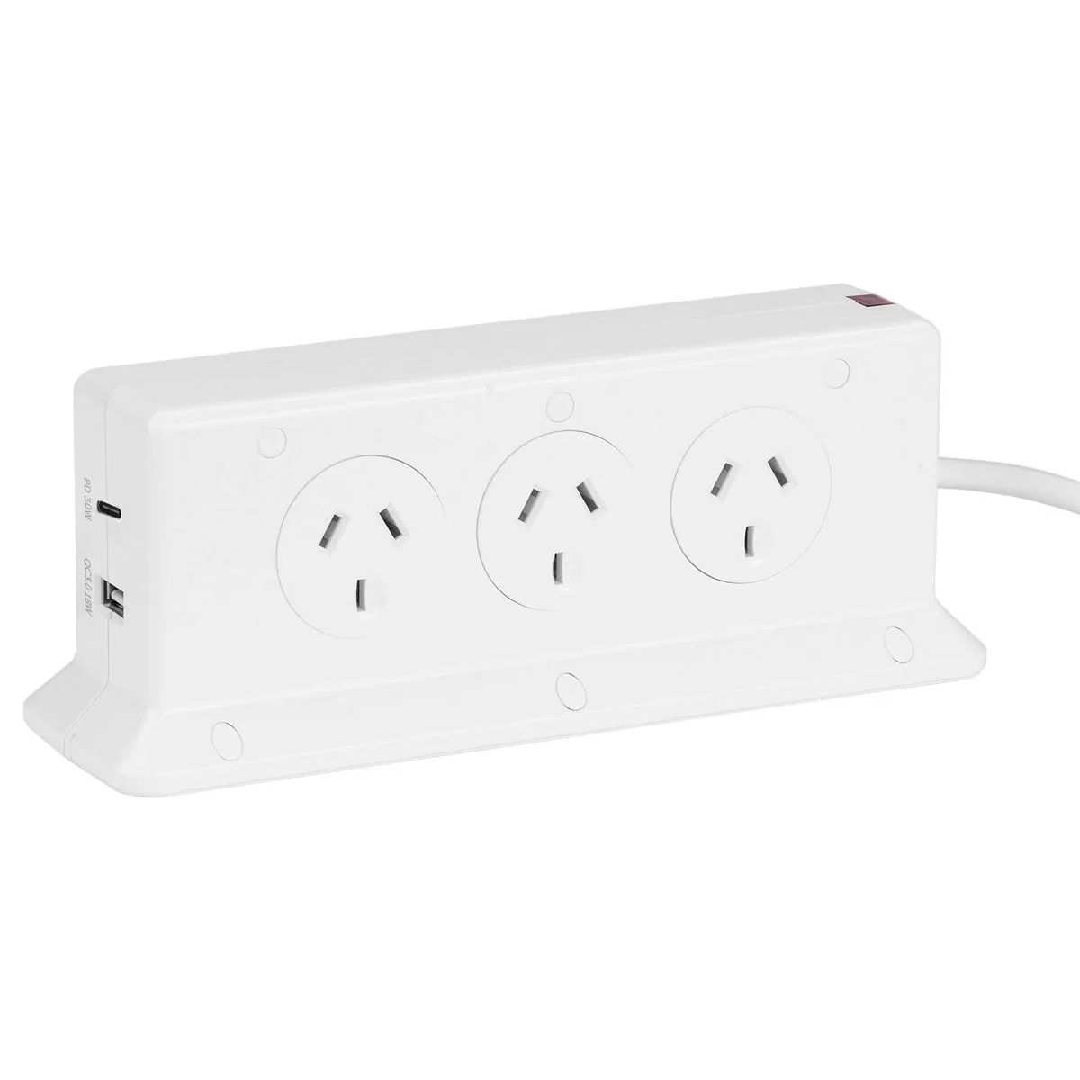 Arlec 6 Outlet Vertical Powerboard 65mm x 205mm - PD30W USB A&C Rapid Charging