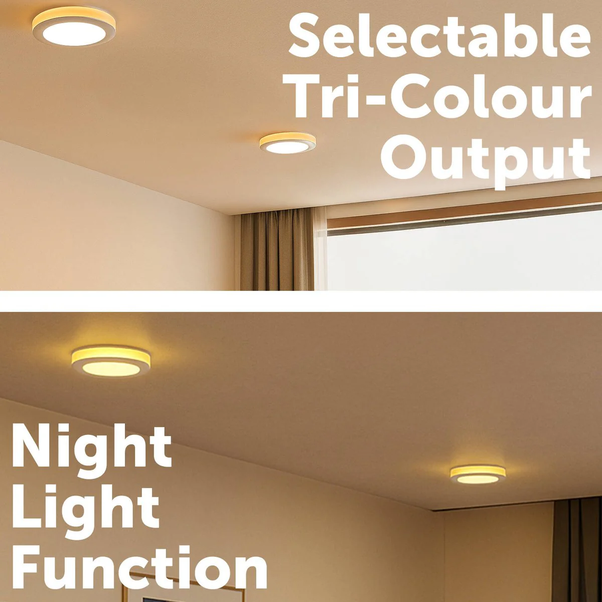 Arlec 8W LED Downlight - Tri-Colour Dimmable - Night Light Function - 110mm - White - Image 3