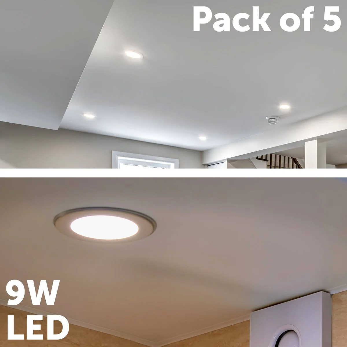 Arlec 9W Tri Colour Dimmable LED Downlight - 5 Pack - 110mm - White - Image 3